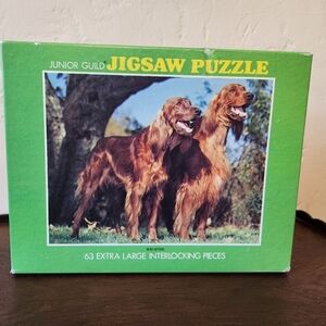 WHITMAN Irish Setters Dog junior guild jigsaw puzzle vintage NIB